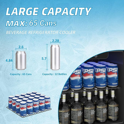 40L Mini Fridge, Freestanding Beverage Refrigerator - Image 4