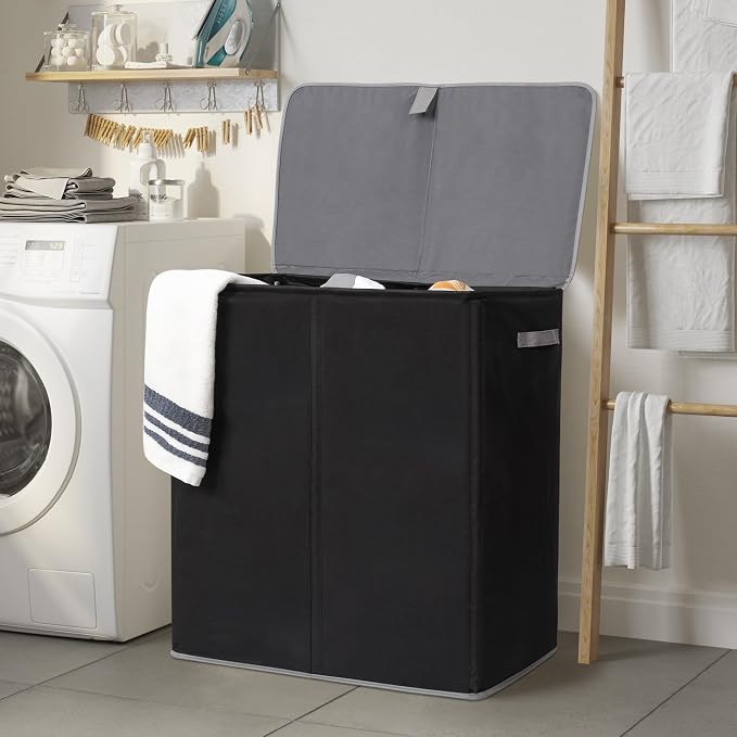 WOWLIVE Laundry Hamper with Lid, 160L Large Laundry Basket 3 Section with - Image 2