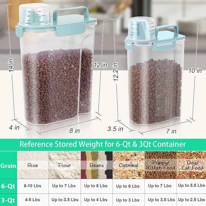 TBMax 2 Pack Airtight Rice Container 5 Lbs +10 Lbs, Cereal Container Oatmeal - Image 2