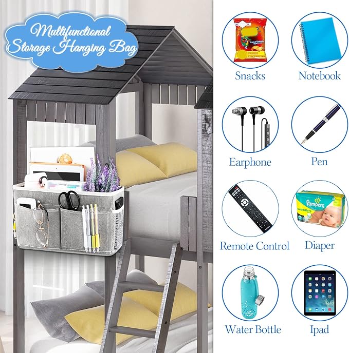 Bedside Caddy Bedside Hanging Storage Basket Bed Caddy - Image 5
