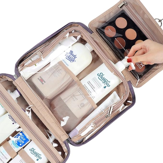 NISHEL Travel Toiletry Bag for Women, Makeup Essentials Organizer, Hanging Case - Image 4