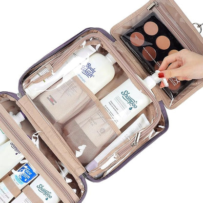 NISHEL Travel Toiletry Bag for Women, Makeup Essentials Organizer, Hanging Case - Image 4