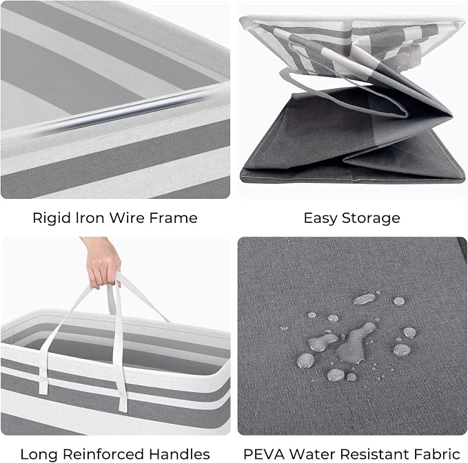 HomeHacks Laundry Basket, 100L Each Waterproof, Freestanding Laundry Hamper - Image 2