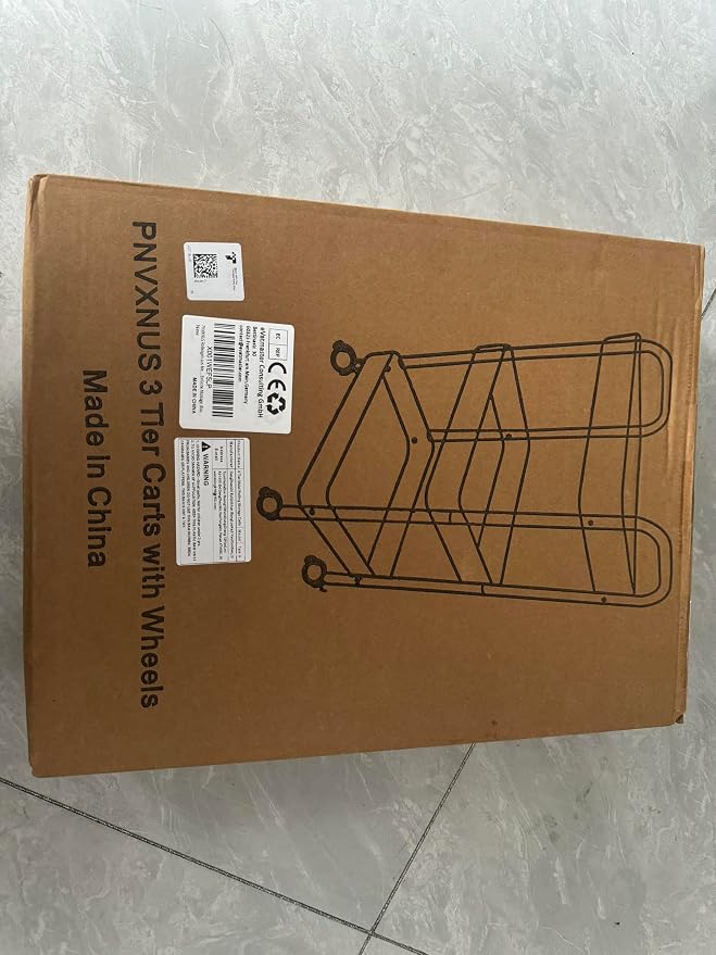 3-Tier Rolling Cart, Metal Utility Storage Carts - Image 7