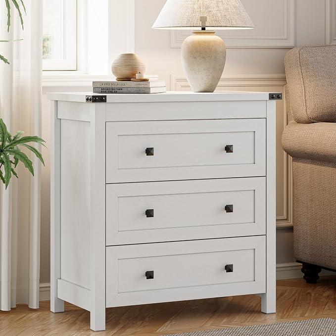 Dresser for Bedroom with 3 Drawers, Small Chests of Drawers, 27.55" Wide - Image 4