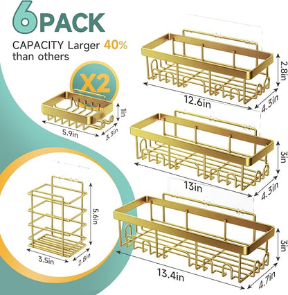 Veken Adhesive Shower Caddy 6-Pack, Gifts - Image 5