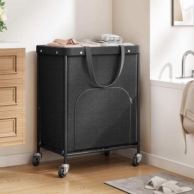 170L Large Laundry Basket with Wheels, Rolling Laundry Hamper Easy Access - Image 7