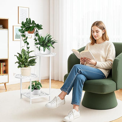 4 Tier Plant Stand Indoor Outdoor, Metal Flower Shelf Display Holder - Image 6