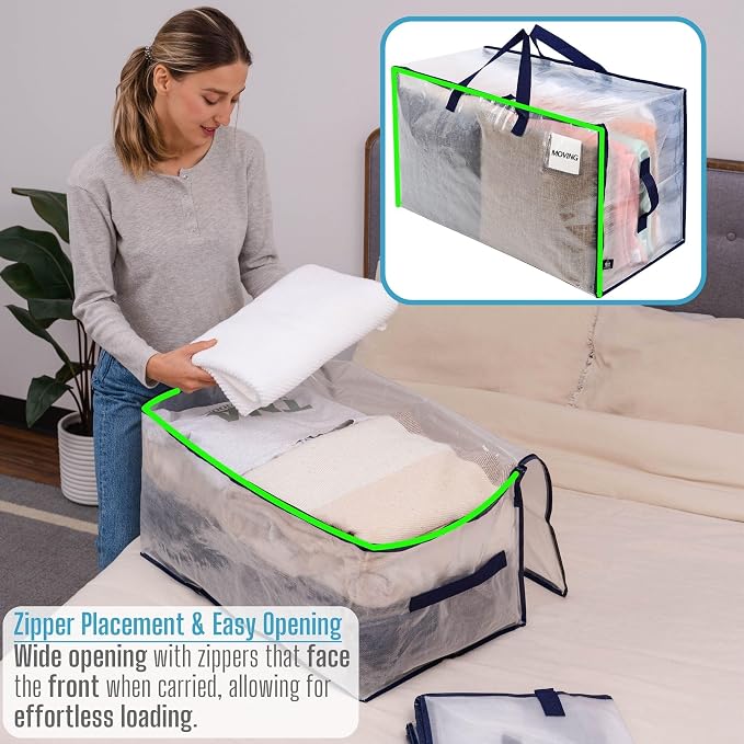 VENO 8 Pack Moving Bags and Large Christmas Decoration Storage Bins - Image 3