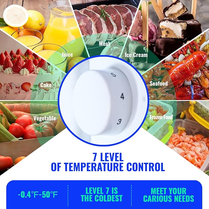 Mini Refrigerator with Freezer Small Fridge Double Door Side Drink Holder - Image 3