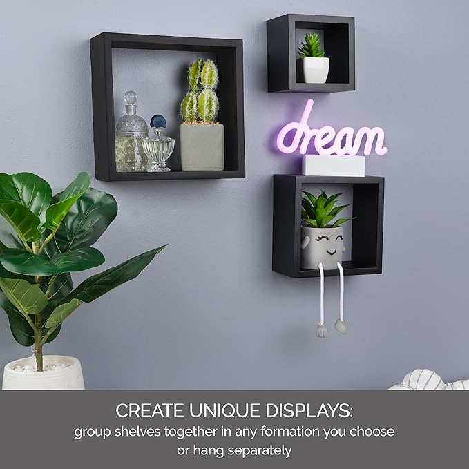 MELANNCO Floating Wall Square Cube Shelves - Image 4