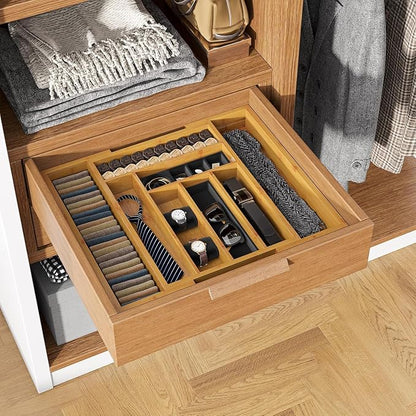 Pipishell Bamboo Expandable Silverware Drawer Organizer, Adjustable Kitchen - Image 8