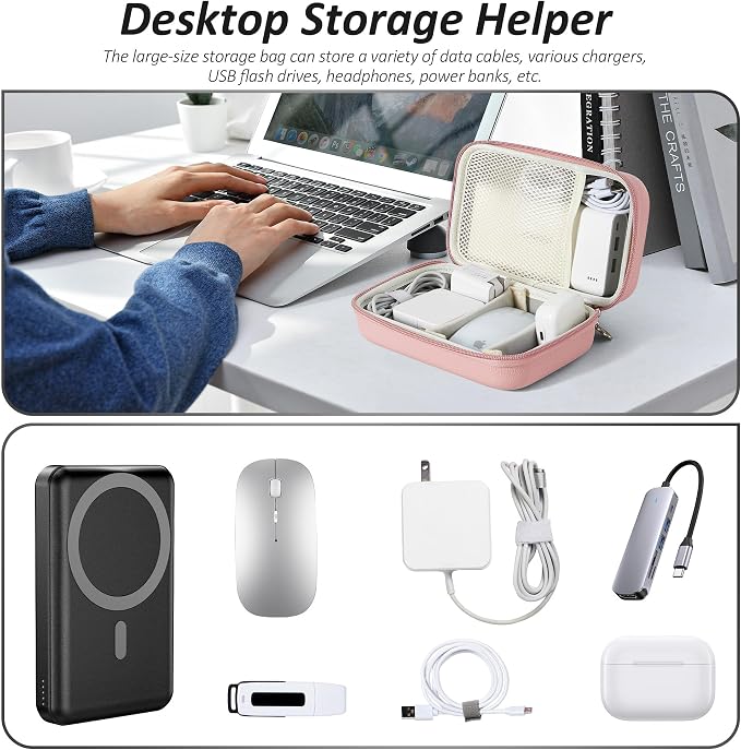 Charger Case for Macbook, Portable Tech Electronic Organizer Bag, Small Travel - Image 6