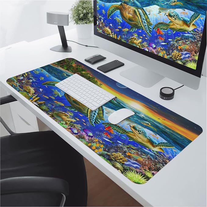 Desk Mat, Sea Turtle Extended Gaming Mouse Pad - Image 7