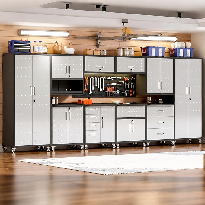 10-Piece Heavy Duty Steel Garage Cabinet System | All-in-One Modular Garage - Image 9