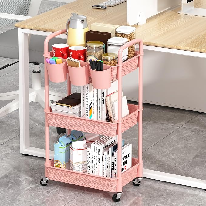 MOYIPIN 3-Tier Plastic Rolling Utility Cart - Image 4