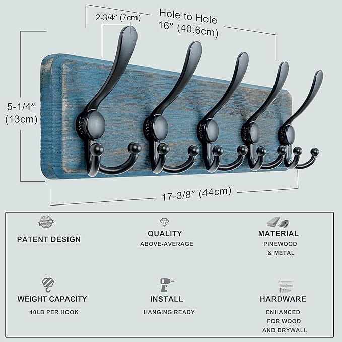 Dseap Coat Rack Wall Mount - Image 6