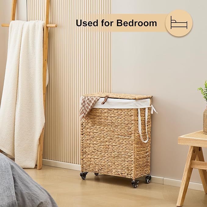 Rolling Laundry Hamper with Wheels, Slim Laundry Basket with Removable Liner - Image 7