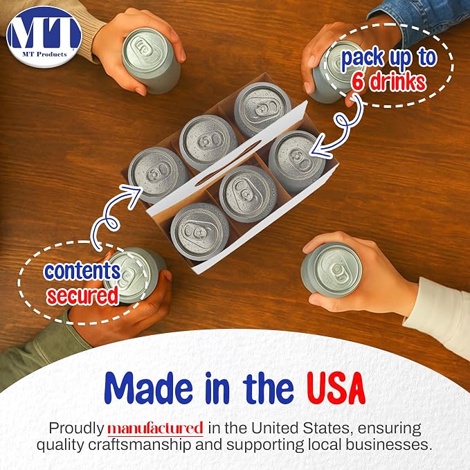 MT Products White Cardboard 6 Pack Bottle Carrier 12 oz. - Image 4