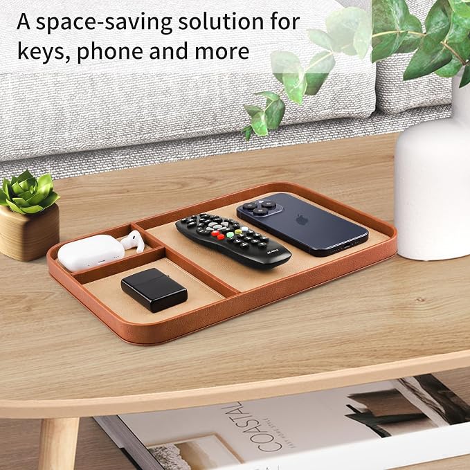 SENEN Leather Tray, Stylish and Organized Multifunctional Tray, - Image 2