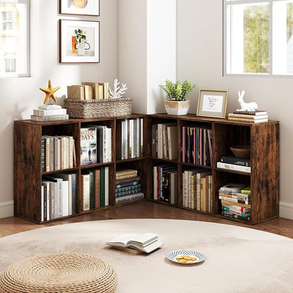 Giantex 6-Cube Bookcase, 3-Tier Cubby Bookshelf, Horizontal Vertical Display - Image 8