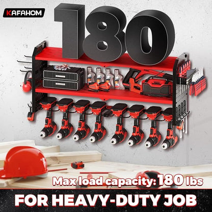 KAFAHOM Power Tool Organizer, Large 8 Drill Holder Wall Mount - Image 5