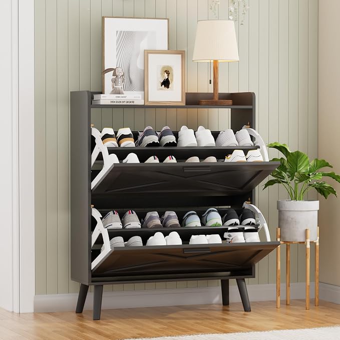 Homleke Farmhouse Shoe Storage Cabinet - Image 9