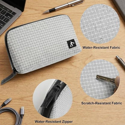 simtoper Small Electronics Organizer Travel Case – Slim Travel Cable Pouch - Image 3