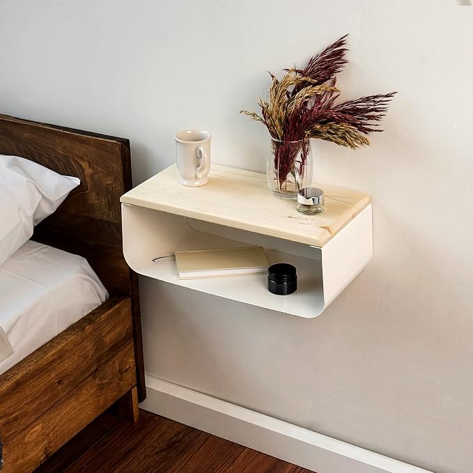 Floating Nightstand with Spruce Top | Modern Bedroom Decor | Minimalist - Image 2