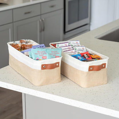 OrganiHaus Narrow Storage Bins 15x06in, Small Closet Bins - Image 4