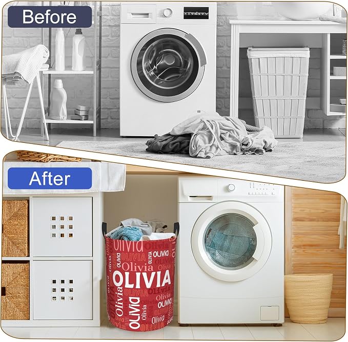 Custom Name Laundry Hamper, Personalized Laundry Basket - Image 7