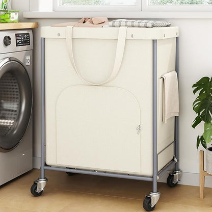 170L Large Laundry Basket with Wheels, Rolling Laundry Hamper Easy Access - Image 2