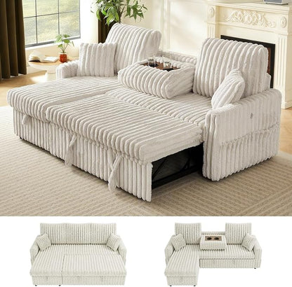 KCGKCG Sleeper Sofa Bed, 81” Pull Out Couch Bed, 3 in 1 L-Shaped Couch by KCGKCG