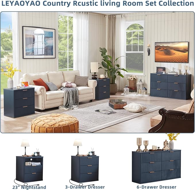 LEYAOYAO Fluted Nightstand - Image 3