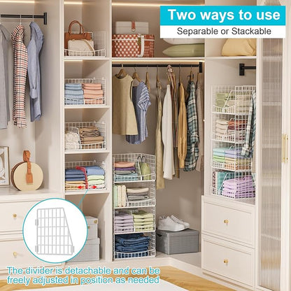 4-Tier Stackable Closet Organizers and Storage Basket - Image 3