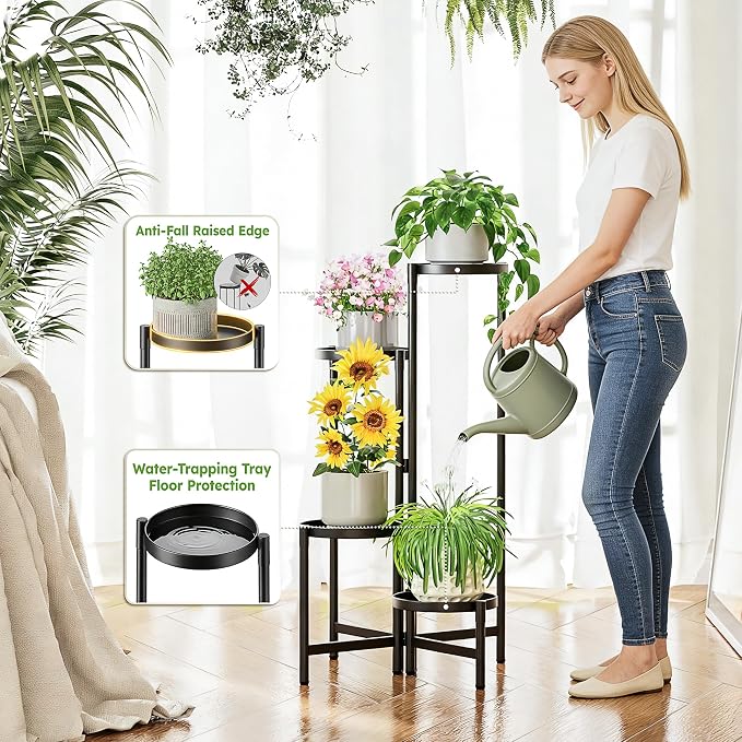 Tiered Plant Stand Indoor for Multiple Large Planter, 4 Tier Metal Corner Plant - Image 5