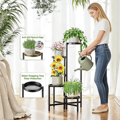 Tiered Plant Stand Indoor for Multiple Large Planter, 4 Tier Metal Corner Plant - Image 5