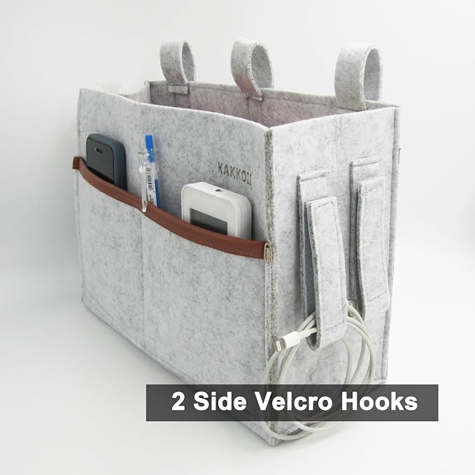 Bedside Caddy, Felt Bedside Storage Organizer, Hanging Storage Bag, Chair - Image 5