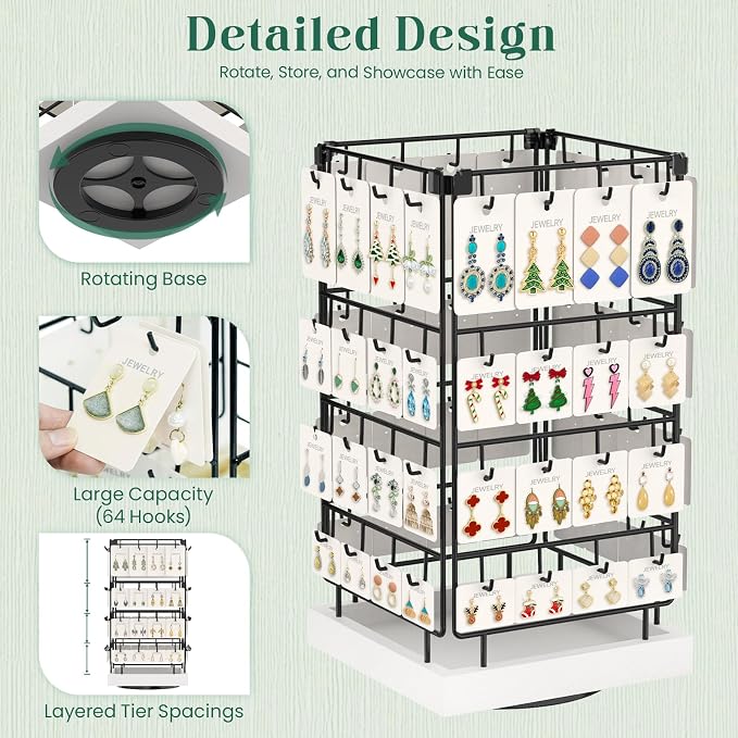 EsLuker.ly Rotating Earring Display Holder Stand - Image 2