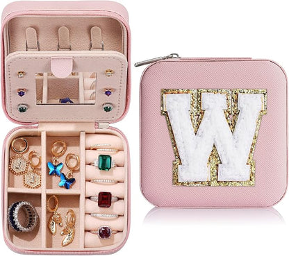 Parima X Initial Jewelry Case | Small Pink Travel Jewelry Box by PARIMA