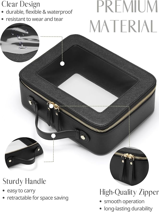 Popvibe Clear Makeup Bag Travel Cosmetic Case Transparent Toiletry Bag - Image 5
