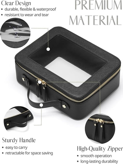 Popvibe Clear Makeup Bag Travel Cosmetic Case Transparent Toiletry Bag - Image 5