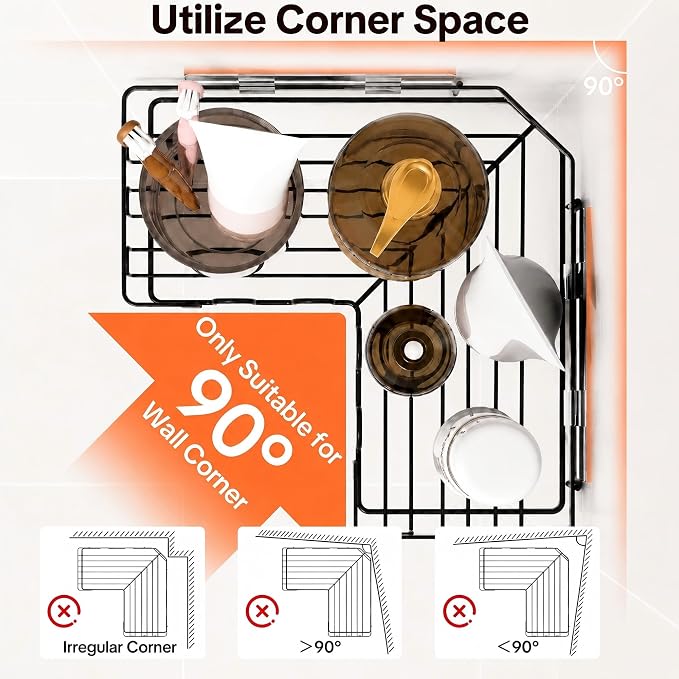 Corner Shower Caddy 3 Pack, Wall Mounted Adhesive Shower Caddy - Image 4