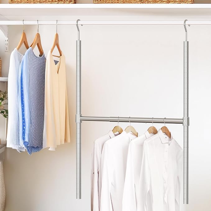 Simple Houseware Adjustable Closet Hanging Rod - Image 2