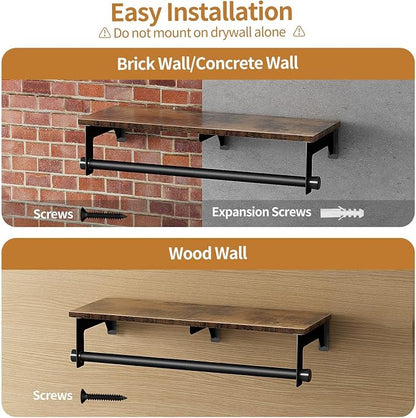 Luxspire Clothes Rack 28.7inch, Wall Mounted Garment Racks - Image 5
