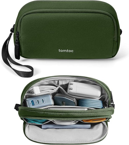 tomtoc Electronic Organizer Travel Case, Water Resistant Dual Compartment Tech by tomtoc