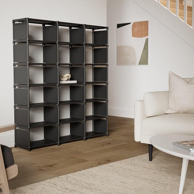 Mavivegue Bookcase, 18-Cube Extra Large Book Shelf, DIY Cube Storage Organizer - Image 2