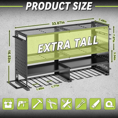 Power Tool Organizer Wall Mount, Heavy Duty Metal 4 Layer 8 Slots Drill Holder - Image 4