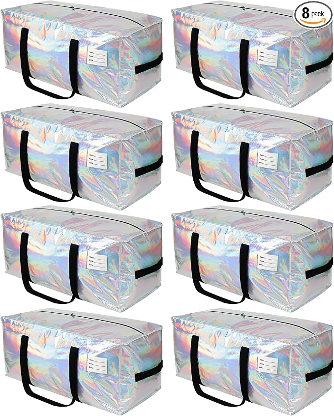 8 Pack Heavy Duty Moving Bags 24-Gallon Extra Large Waterproof Foldable by JCBZAMZ