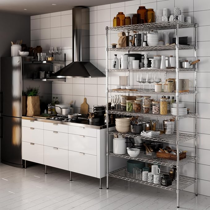 21" Deep x 42" Wide x 86" Height Wire Shelving Kit | 8-Tier | NSF Commercial - Image 2